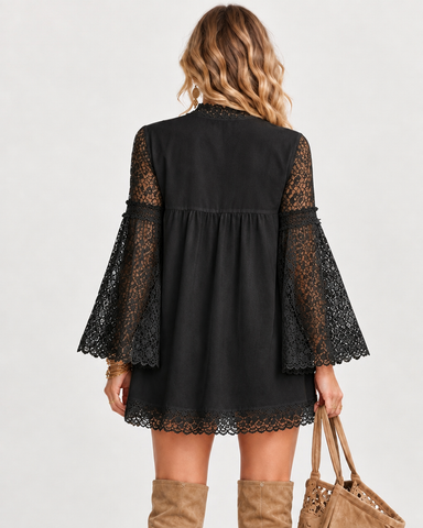 Boho Lace Mini Dress
