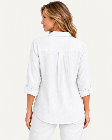 Cotton Linen Pintuck Shirt