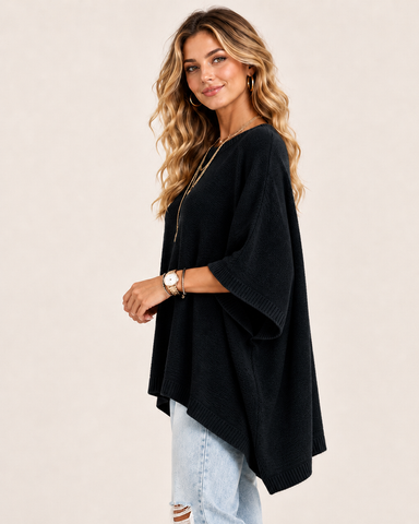Women's Oversized Batwing Sleeve Knit Top
