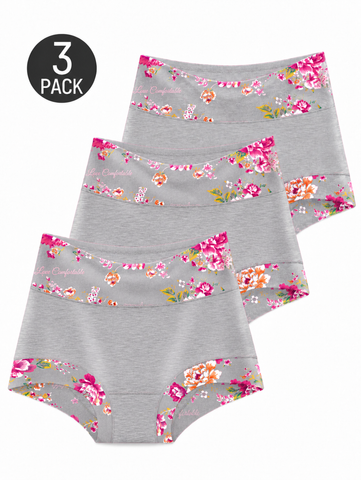 Floral High-Rise Boyshort Underwear – 3-Pack