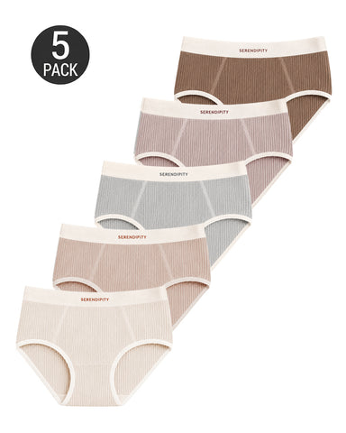 5-Pack Colorblock Ribbed Cotton Briefs