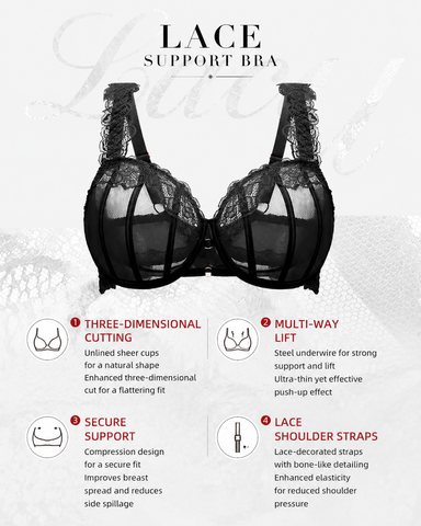 Sexy Lace See-Through Mesh Push-Up Bra