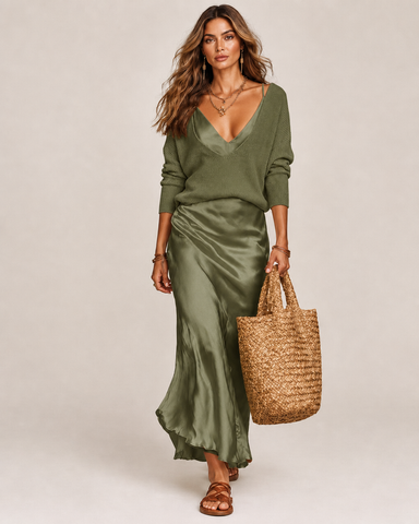 Satin Skirt Set for Women