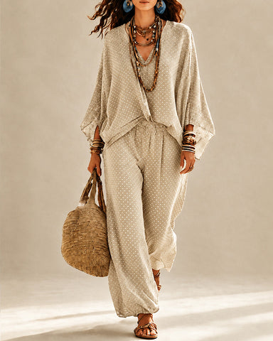 Boho Linen Wide-Leg Set