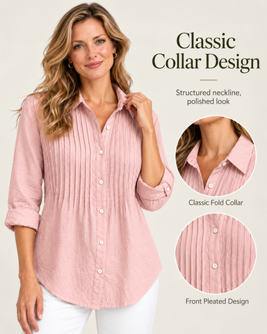 Cotton Linen Pintuck Shirt