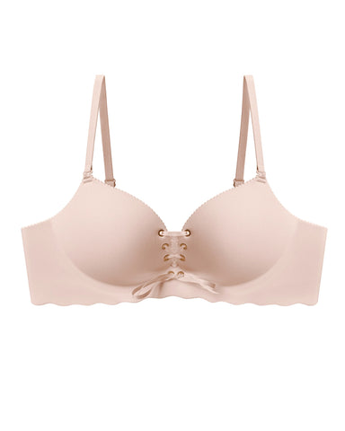 Lace-Up Push-Up Wireless Bra
