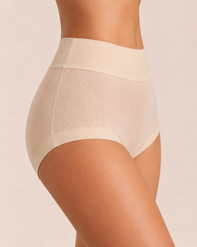 5-Pack Ribbed Cotton High-Waist Briefs