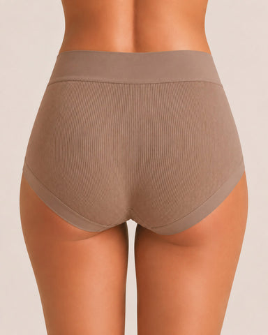 5-Pack Ribbed Cotton High-Waist Briefs