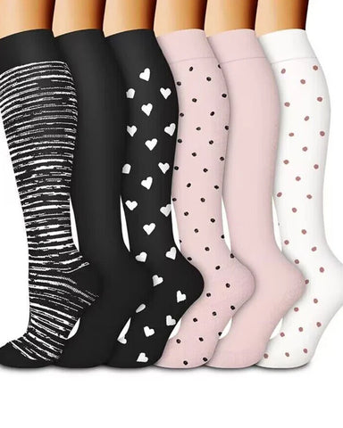 6-Pair High Elastic Breathable Compression Socks