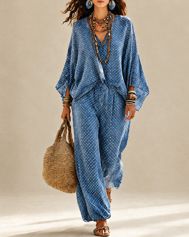 Boho Linen Wide-Leg Set