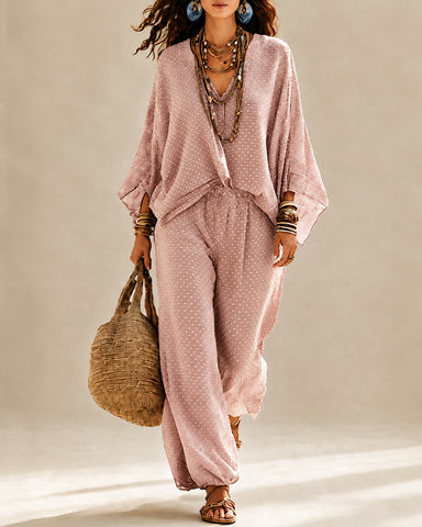 Boho Linen Wide-Leg Set