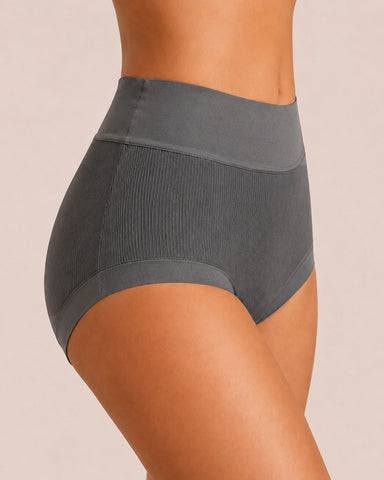 5-Pack Ribbed Cotton High-Waist Briefs