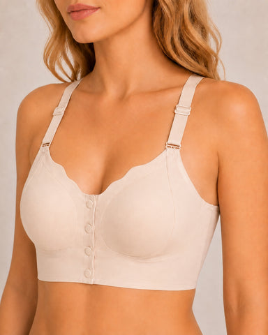Seamless Front-closure Push-up Butterfly Back Bra