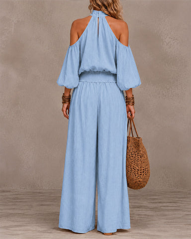 Off-Shoulder Wide-Leg Jumpsuit
