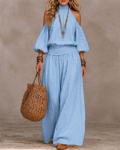 Off-Shoulder Wide-Leg Jumpsuit