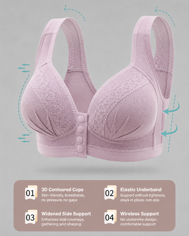 3-Pack Front Closure Wireless Lace Bras
