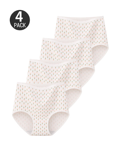 4-Pack Floral Print Cotton Briefs
