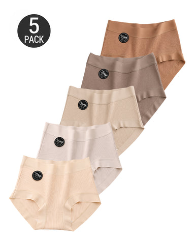 5-Pack Ribbed Cotton High-Waist Briefs