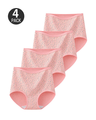 4-Pack Floral Print Cotton Briefs