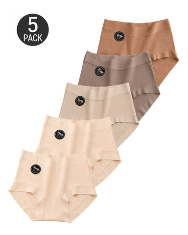 5-Pack Ribbed Cotton High-Waist Briefs