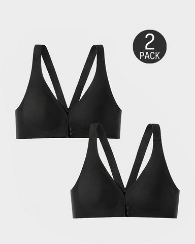 2-Pack Front Closure Deep V Push-up  Bra