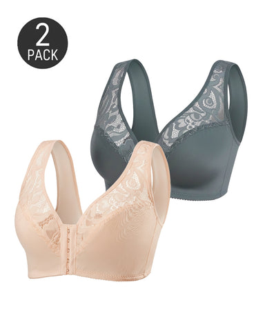 2-Pack Deep V Front Closure  Bra