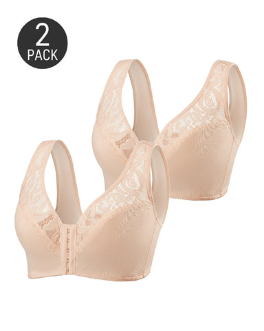 2-Pack Deep V Front Closure  Bra