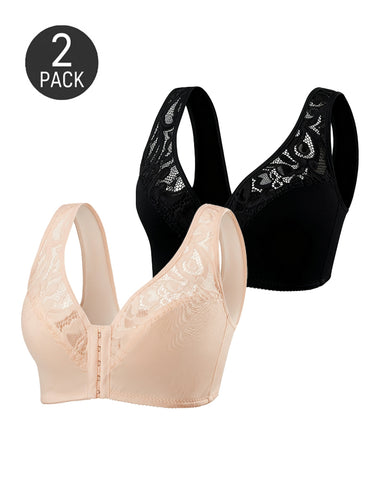 2-Pack Deep V Front Closure  Bra