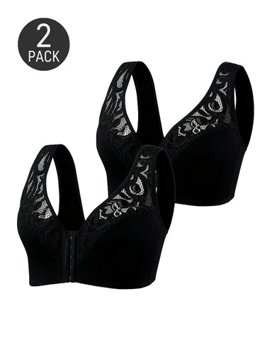 2-Pack Deep V Front Closure  Bra
