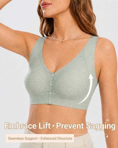 Plus Size Front-Close Seamless Push-Up Vest Bra