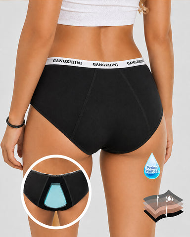 5-Pack Pure Cotton Letter Print Seamless Menstrual Panties