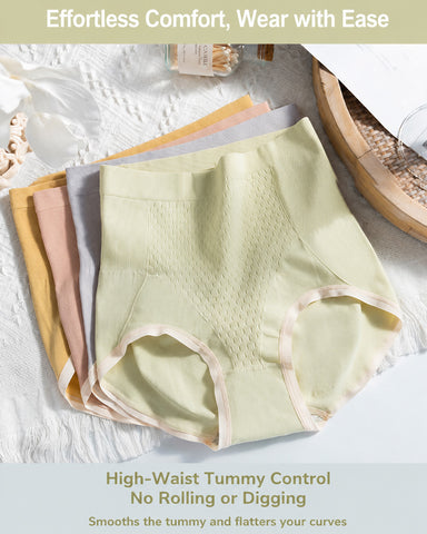 5-Pack Pure Cotton High Waist Seamless Comfort Briefs