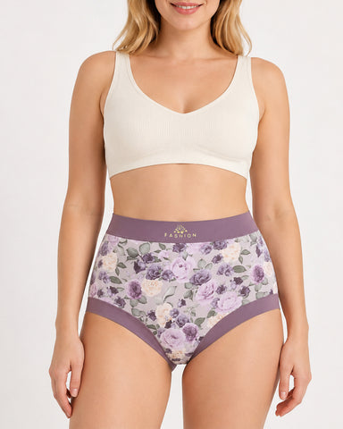 Cozy High-Waist Floral Print Panties