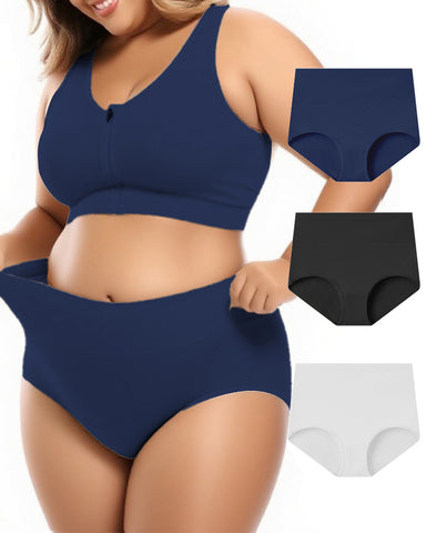 Soft High-Waist Breathable Cotton Briefs