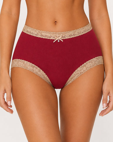 Floral Lace Cotton Briefs