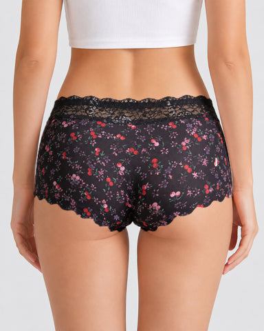 Six-Pack Seamless Ice Silk Lace Boxer Briefs
