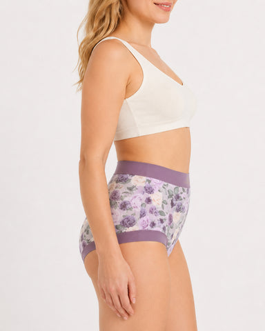 Cozy High-Waist Floral Print Panties