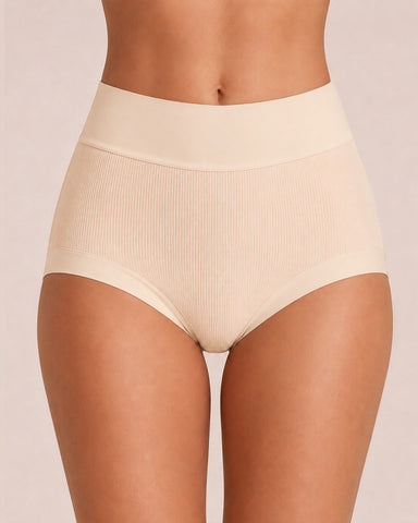 5-Pack Ribbed Cotton High-Waist Briefs