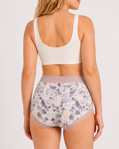 Cozy High-Waist Floral Print Panties