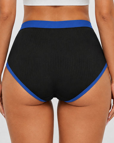 5-Pack Cotton High-Waist Colorblock Briefs