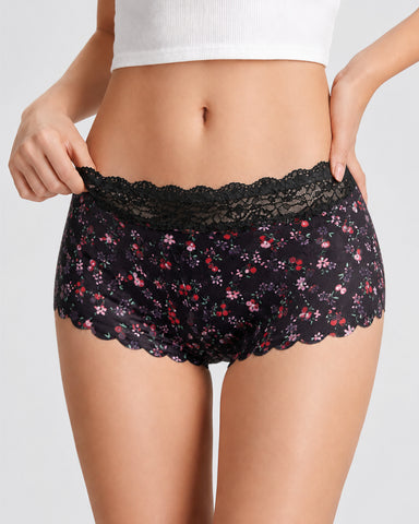 Six-Pack Seamless Ice Silk Lace Boxer Briefs