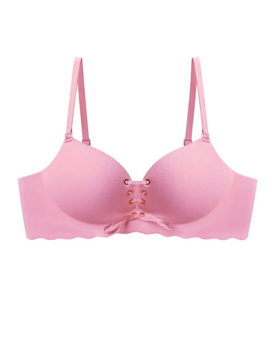 Lace-Up Push-Up Wireless Bra