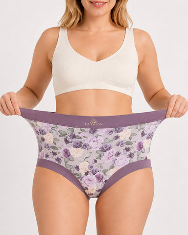 Cozy High-Waist Floral Print Panties