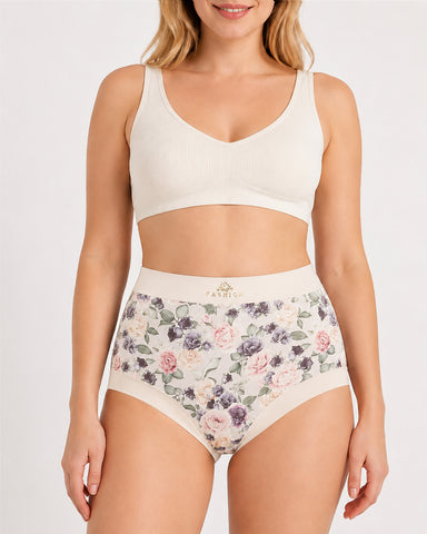 Cozy High-Waist Floral Print Panties