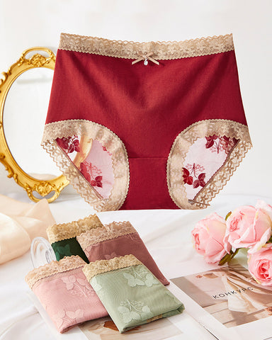 Floral Lace Cotton Briefs