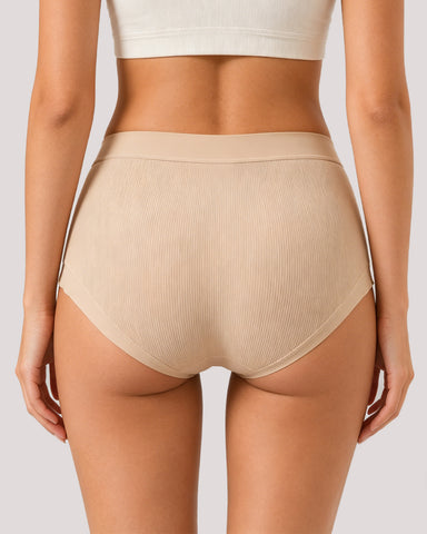 Women's Pure Cotton Ribbed Soft Panties