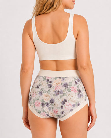Cozy High-Waist Floral Print Panties