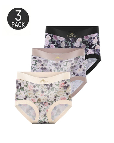 Cozy High-Waist Floral Print Panties