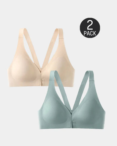 2-Pack Front Closure Deep V Push-up  Bra
