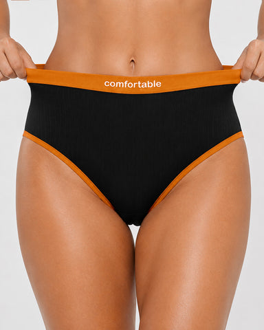 5-Pack Cotton High-Waist Colorblock Briefs